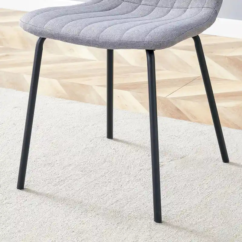 Ensemble de 4 chaises de salle à manger classiques, chaise d'appoint de cuisine sans accoudoirs, chaise de décoration intérieure avec pieds en métal pour salle à manger