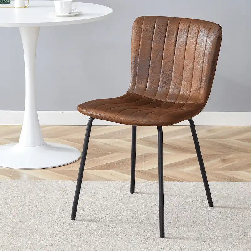 Ensemble de 4 chaises de salle à manger classiques, chaise d'appoint de cuisine sans accoudoirs, chaise de décoration intérieure avec pieds en métal pour salle à manger