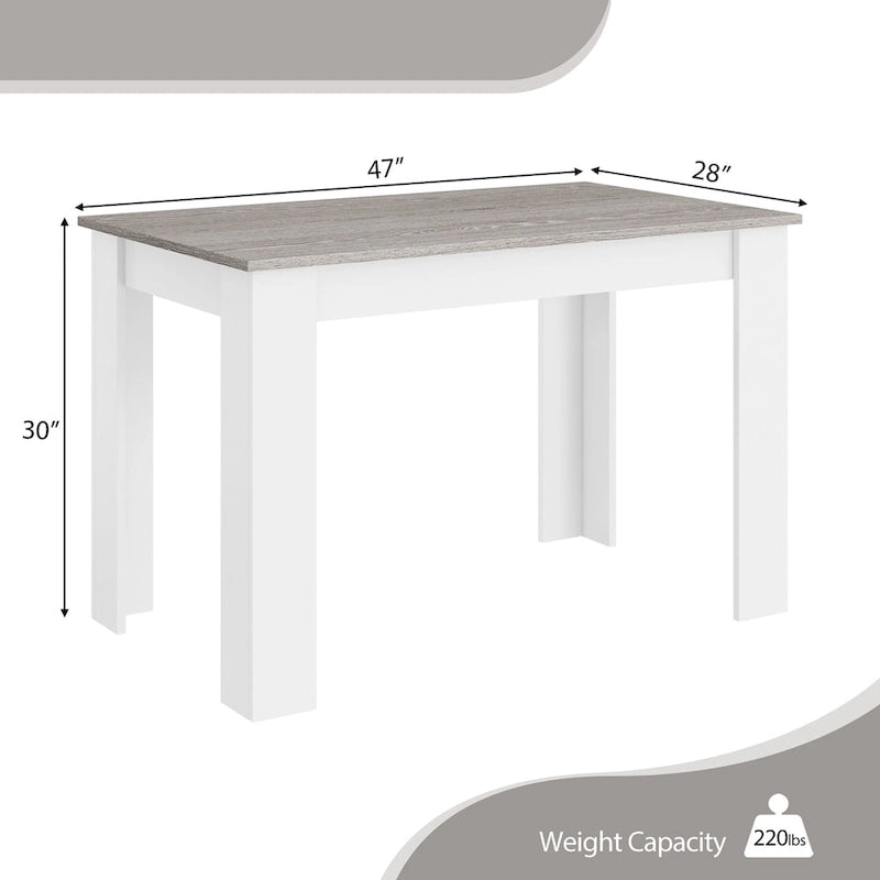 Costway Table de Salle à Manger 120 cm Table de Cuisine Rectangulaire pour