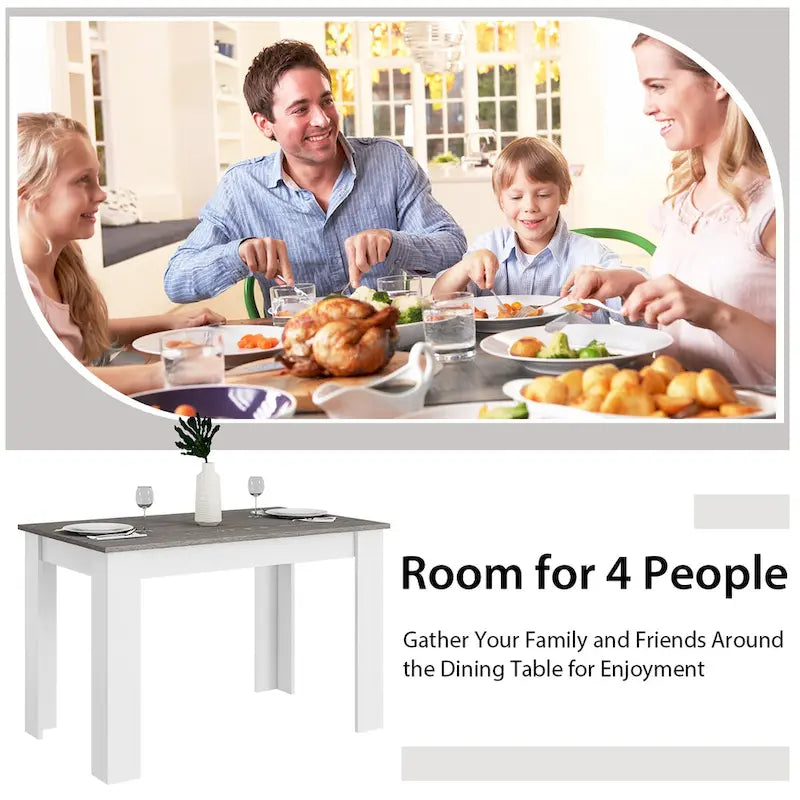 Costway Table de Salle à Manger 120 cm Table de Cuisine Rectangulaire pour