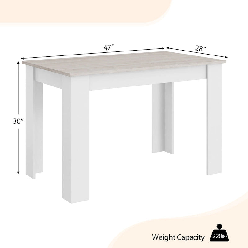 Costway Table de Salle à Manger 120 cm Table de Cuisine Rectangulaire pour