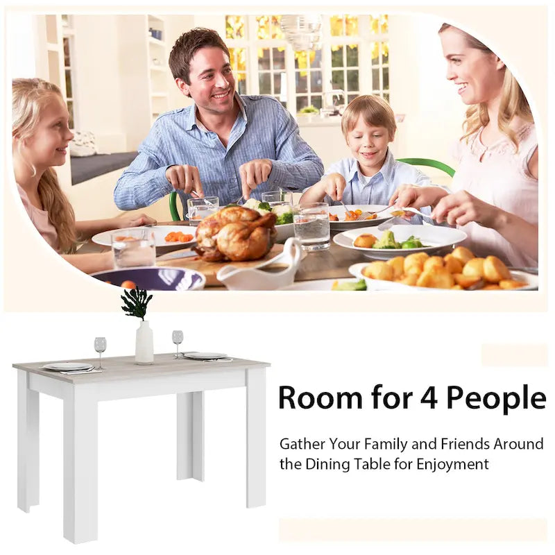 Costway Table de Salle à Manger 120 cm Table de Cuisine Rectangulaire pour