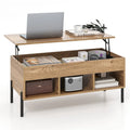 Table basse relevable Costway avec compartiment de rangement et 3 étagères ouvertes - Voir détails