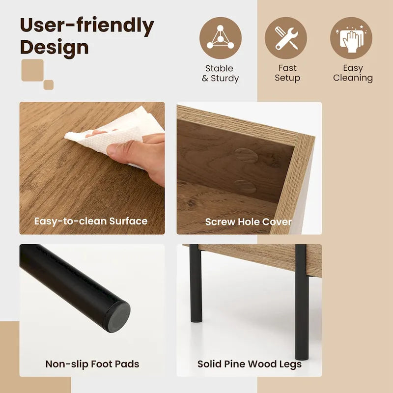 Table basse relevable Costway avec compartiment de rangement et 3 étagères ouvertes - Voir détails