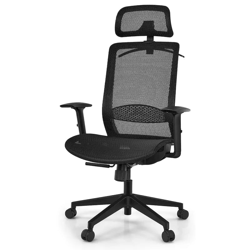 Costway Fauteuil de Bureau Ergonomique Inclinable en Maille à Dossier Haut - Voir les détails