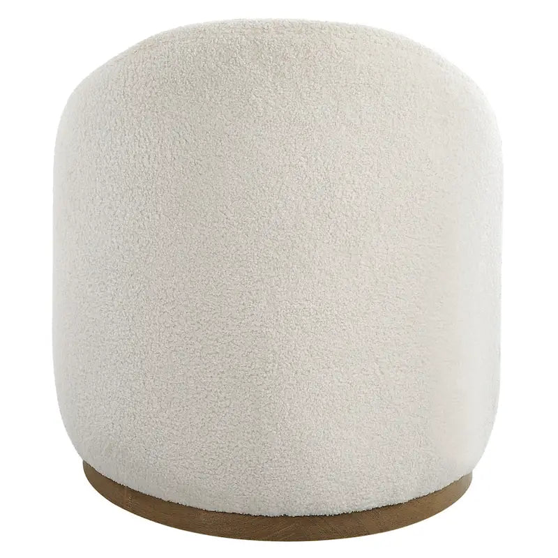 Tapicerowany puf obrotowy Fluffy – 24 – biało-brązowy
