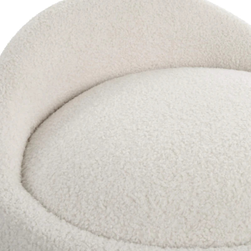 Tapicerowany puf obrotowy Fluffy – 24 – biało-brązowy