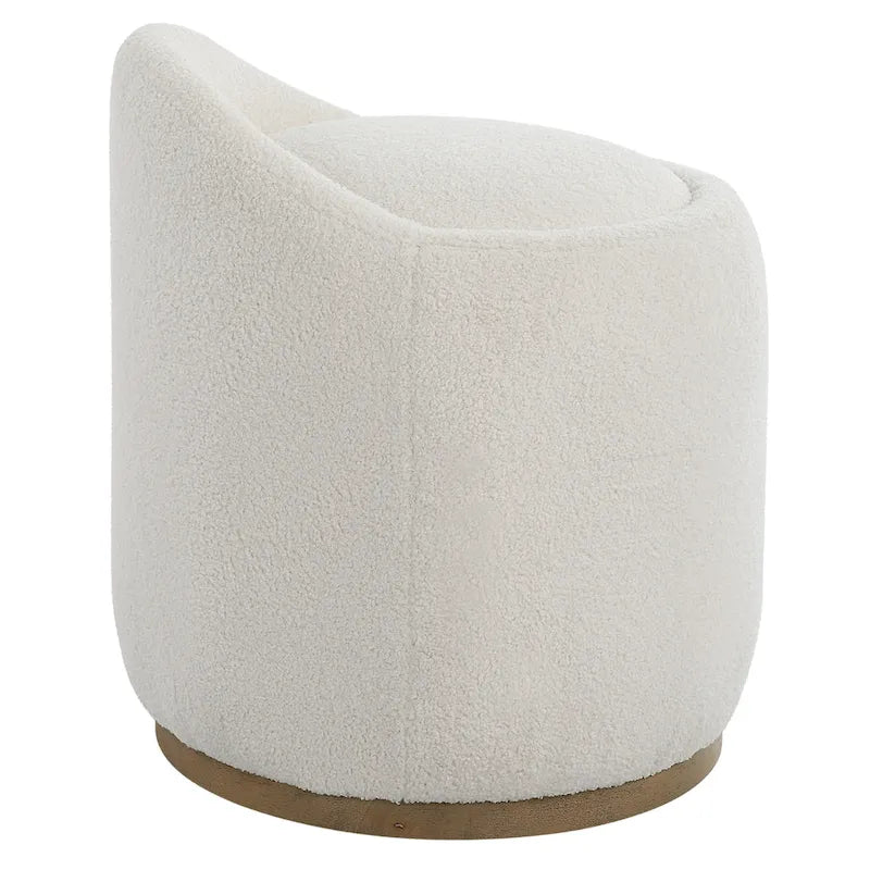 Tapicerowany puf obrotowy Fluffy – 24 – biało-brązowy