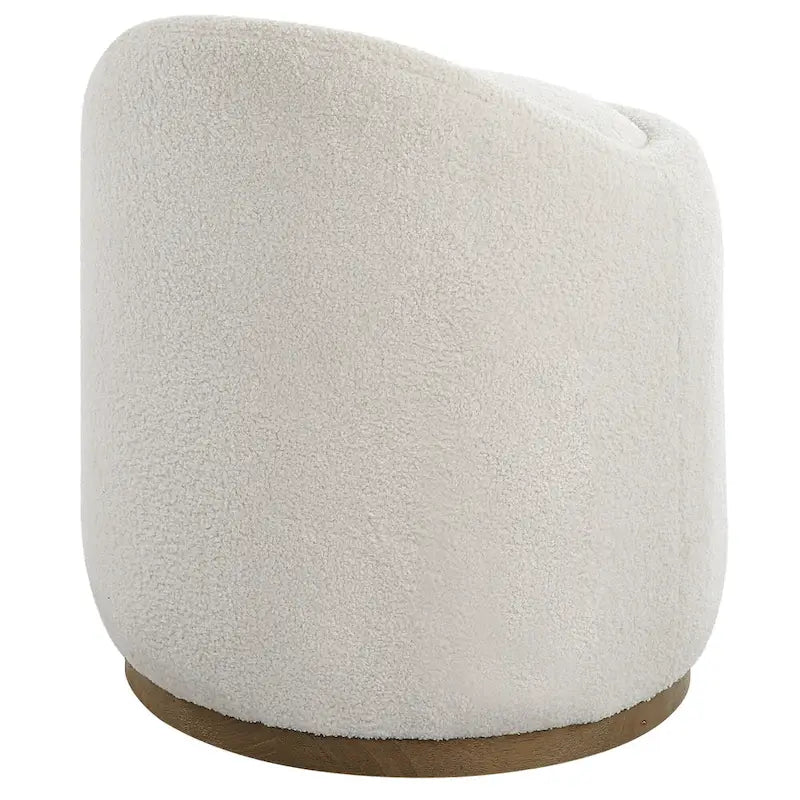 Tapicerowany puf obrotowy Fluffy – 24 – biało-brązowy