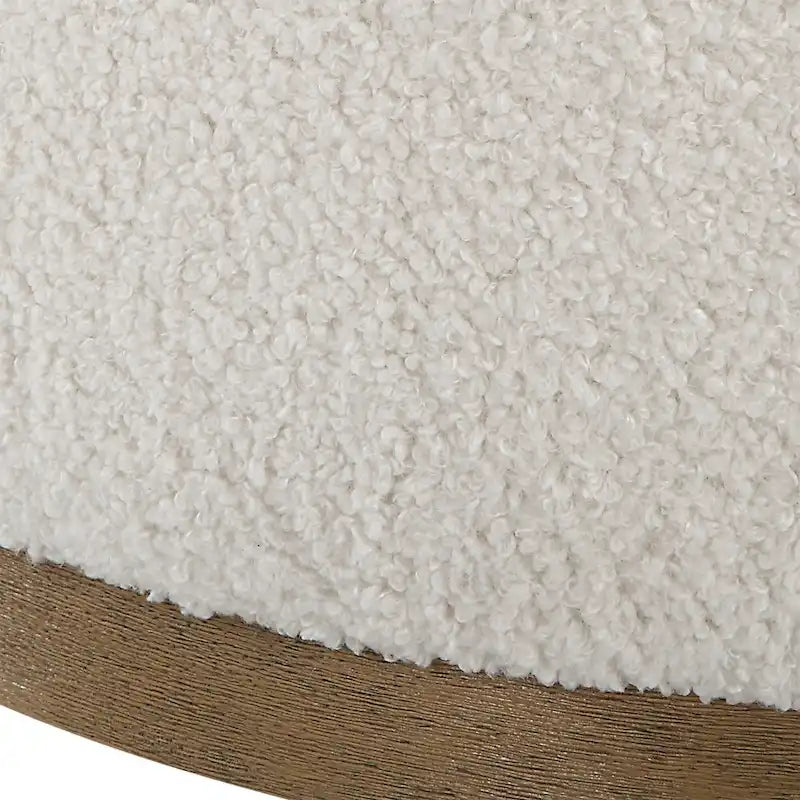 Tapicerowany puf obrotowy Fluffy – 24 – biało-brązowy