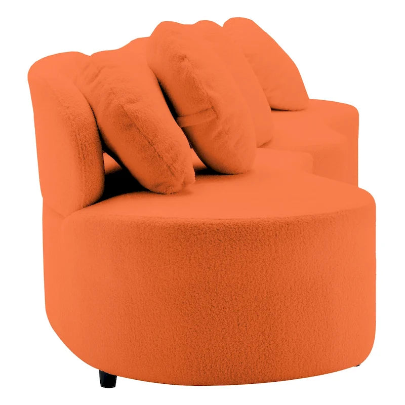103.5 Bezramienna sofa Lamb Velvet z 6 poduszkami i pływającą konstrukcją