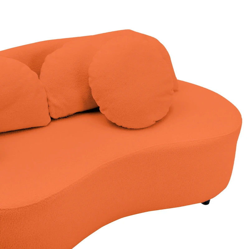 103.5 Bezramienna sofa Lamb Velvet z 6 poduszkami i pływającą konstrukcją