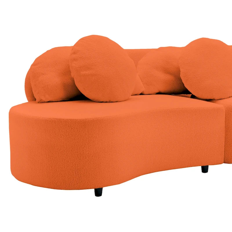 103.5 Bezramienna sofa Lamb Velvet z 6 poduszkami i pływającą konstrukcją