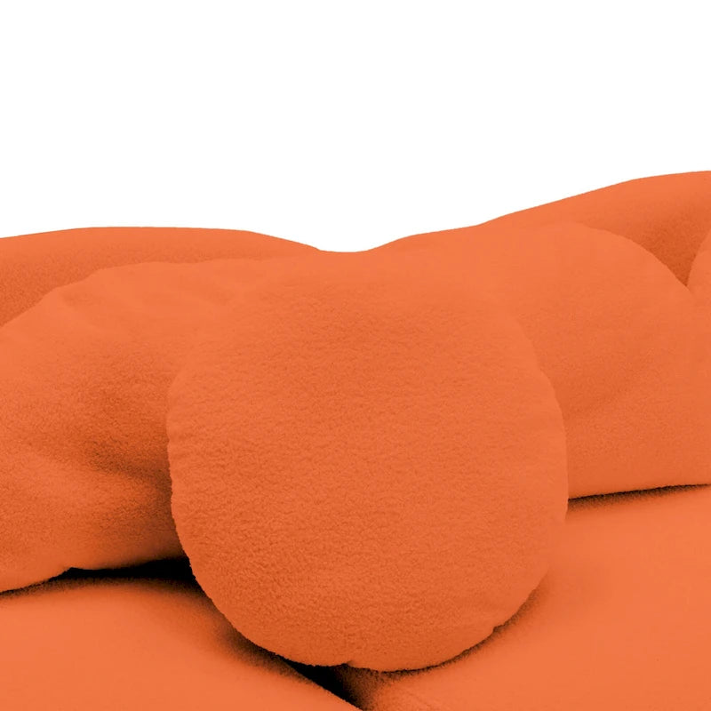 103.5 Bezramienna sofa Lamb Velvet z 6 poduszkami i pływającą konstrukcją