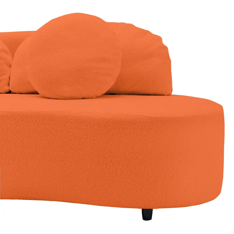 103.5 Bezramienna sofa Lamb Velvet z 6 poduszkami i pływającą konstrukcją