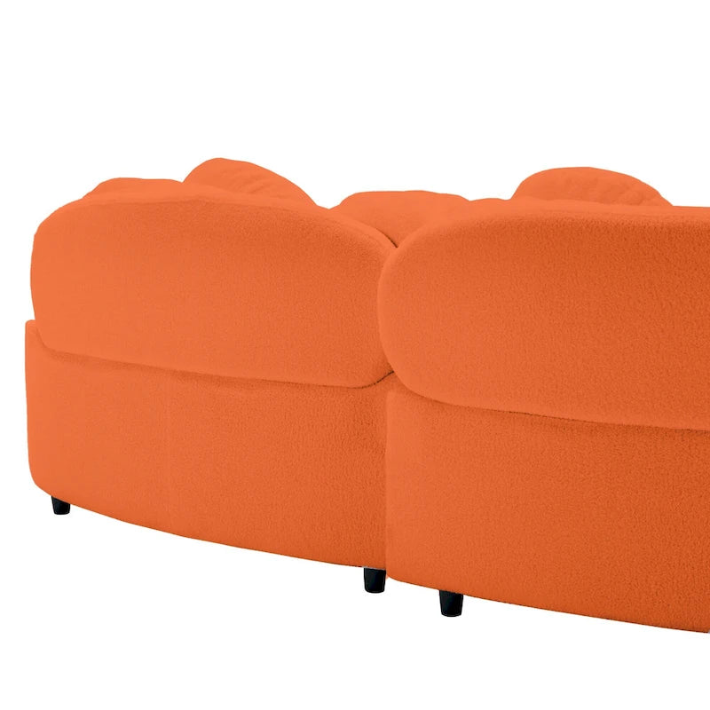 103.5 Bezramienna sofa Lamb Velvet z 6 poduszkami i pływającą konstrukcją