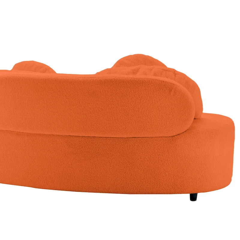 103.5 Bezramienna sofa Lamb Velvet z 6 poduszkami i pływającą konstrukcją