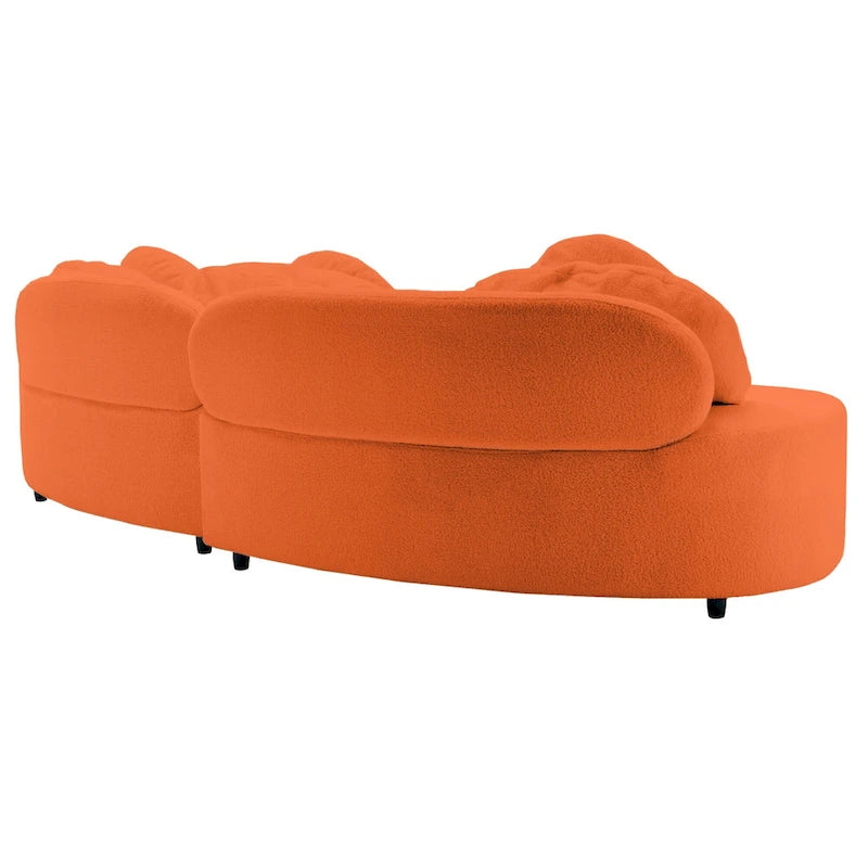 103.5 Bezramienna sofa Lamb Velvet z 6 poduszkami i pływającą konstrukcją