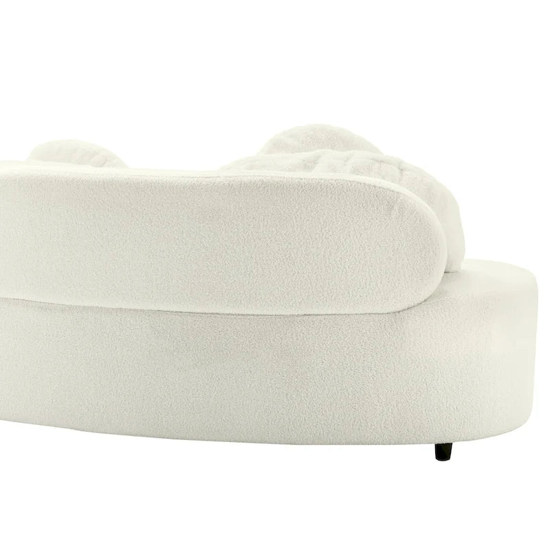 103.5 Bezramienna sofa Lamb Velvet z 6 poduszkami i pływającą konstrukcją
