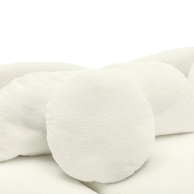 103.5 Bezramienna sofa Lamb Velvet z 6 poduszkami i pływającą konstrukcją