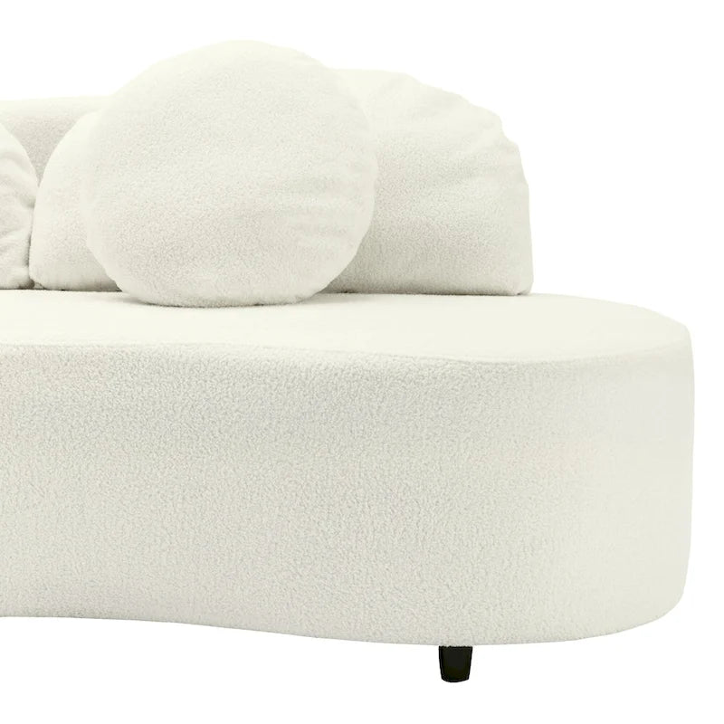 103.5 Bezramienna sofa Lamb Velvet z 6 poduszkami i pływającą konstrukcją