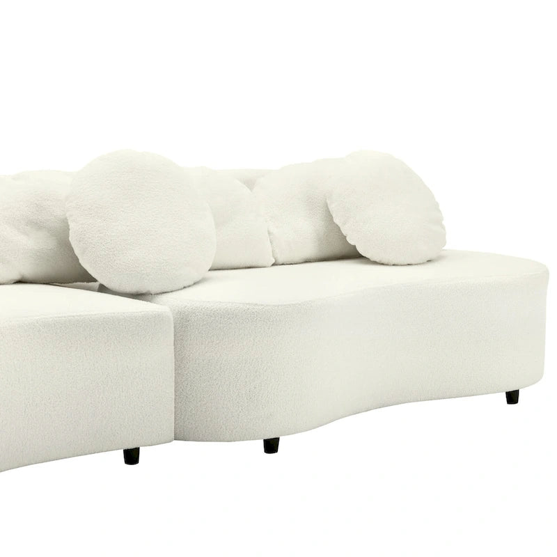 103.5 Bezramienna sofa Lamb Velvet z 6 poduszkami i pływającą konstrukcją