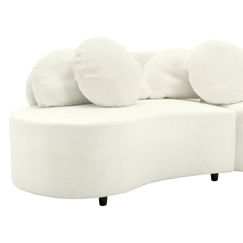 103.5 Bezramienna sofa Lamb Velvet z 6 poduszkami i pływającą konstrukcją