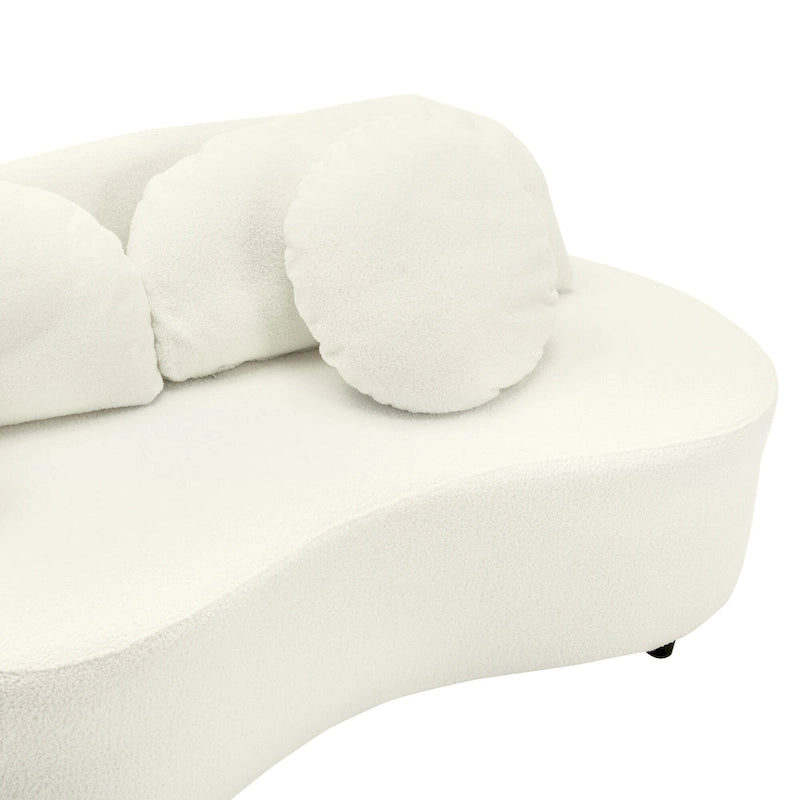 103.5 Bezramienna sofa Lamb Velvet z 6 poduszkami i pływającą konstrukcją
