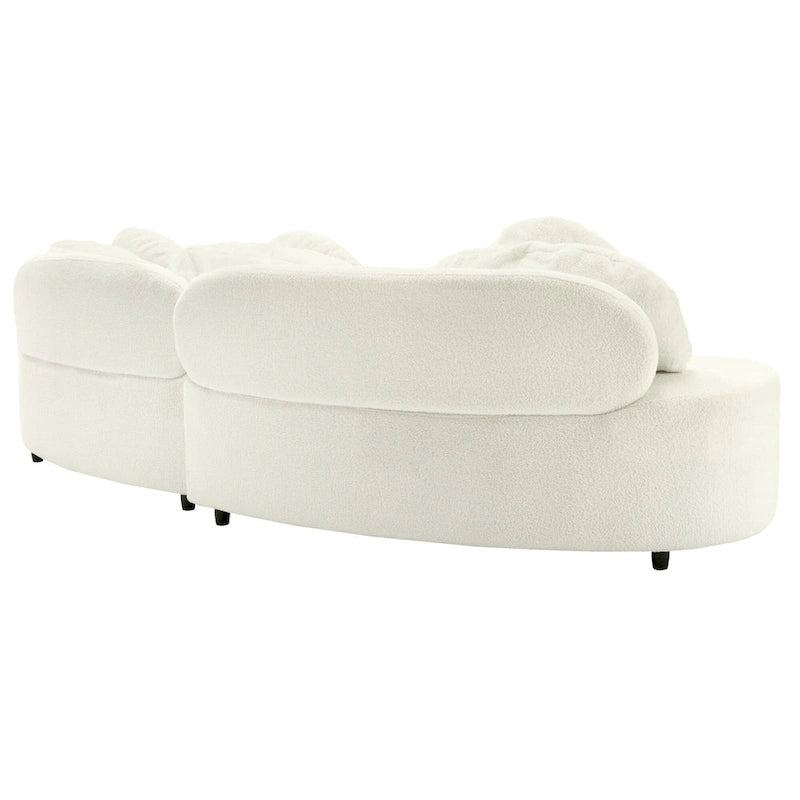 103.5 Bezramienna sofa Lamb Velvet z 6 poduszkami i pływającą konstrukcją