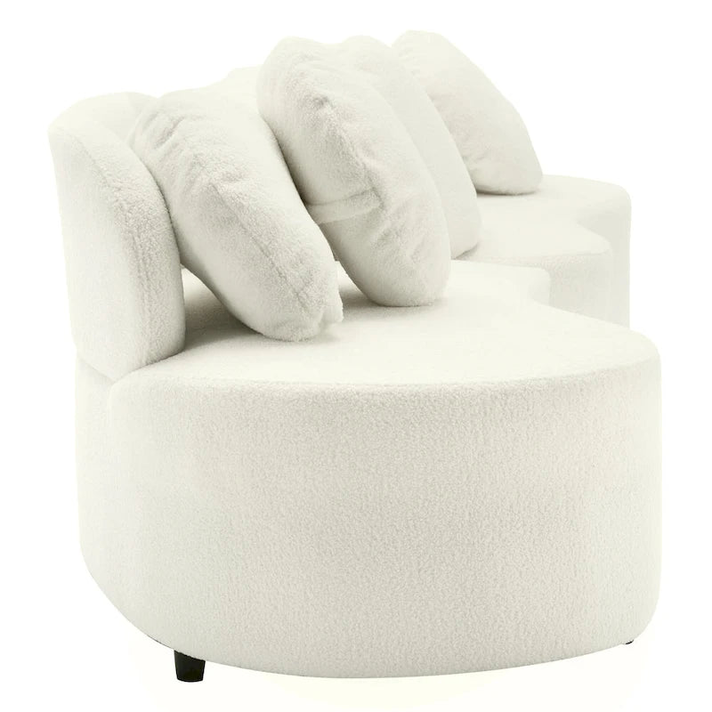103.5 Bezramienna sofa Lamb Velvet z 6 poduszkami i pływającą konstrukcją