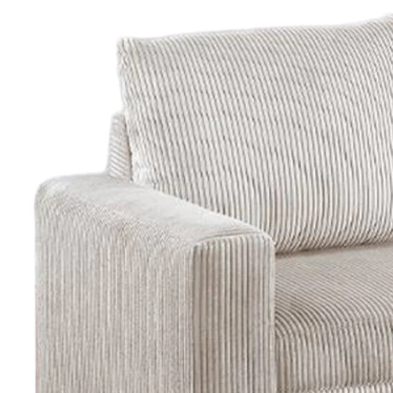 Billy rozkładana sofa, niskie nóżki, sztruks w kolorze kości słoniowej, 216 cm