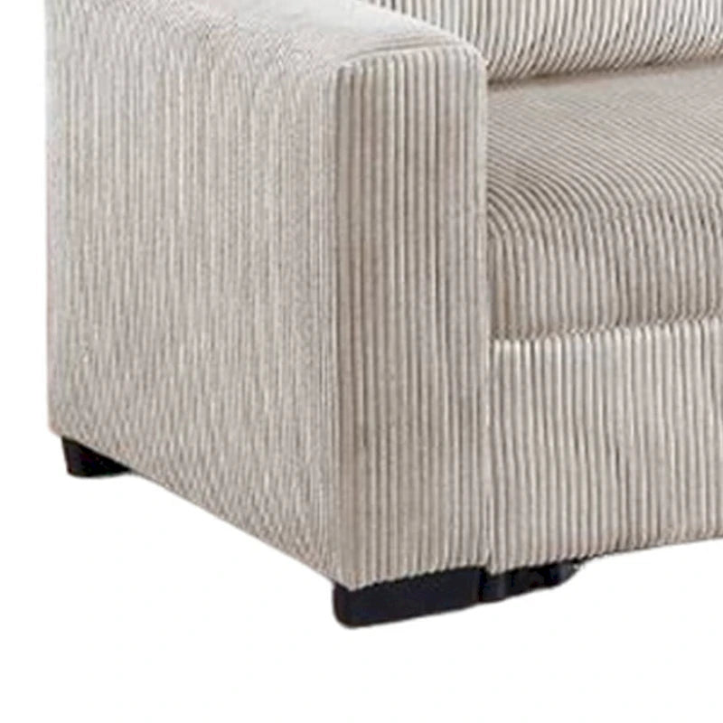 Billy rozkładana sofa, niskie nóżki, sztruks w kolorze kości słoniowej, 216 cm