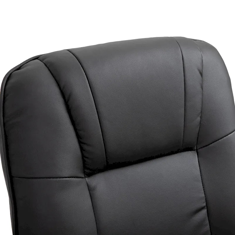Fauteuil inclinable manuel en cuir PU Fauteuil de salon moderne Fauteuil pivotant réglable avec base en bois et repose-pieds