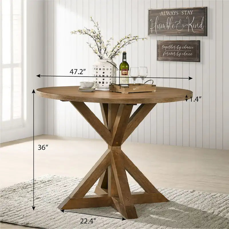 Ensemble de salle à manger hauteur comptoir, ensemble de table de salle à manger ronde 5 pièces avec table ronde et 4 chaises de salle à manger rembourrées