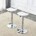 Lot de 2 tabourets de bar pivotants, tabourets de bar hauteur comptoir avec dossier, chaises de salle à manger avec repose-pieds et sièges en PU
