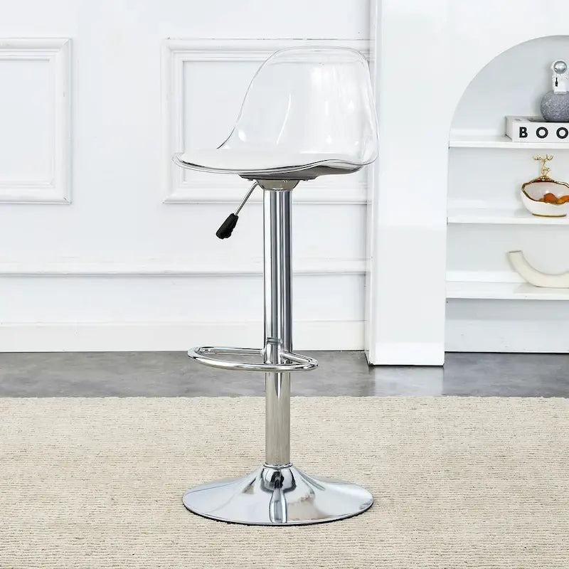 Lot de 2 tabourets de bar pivotants, tabourets de bar hauteur comptoir avec dossier, chaises de salle à manger avec repose-pieds et sièges en PU