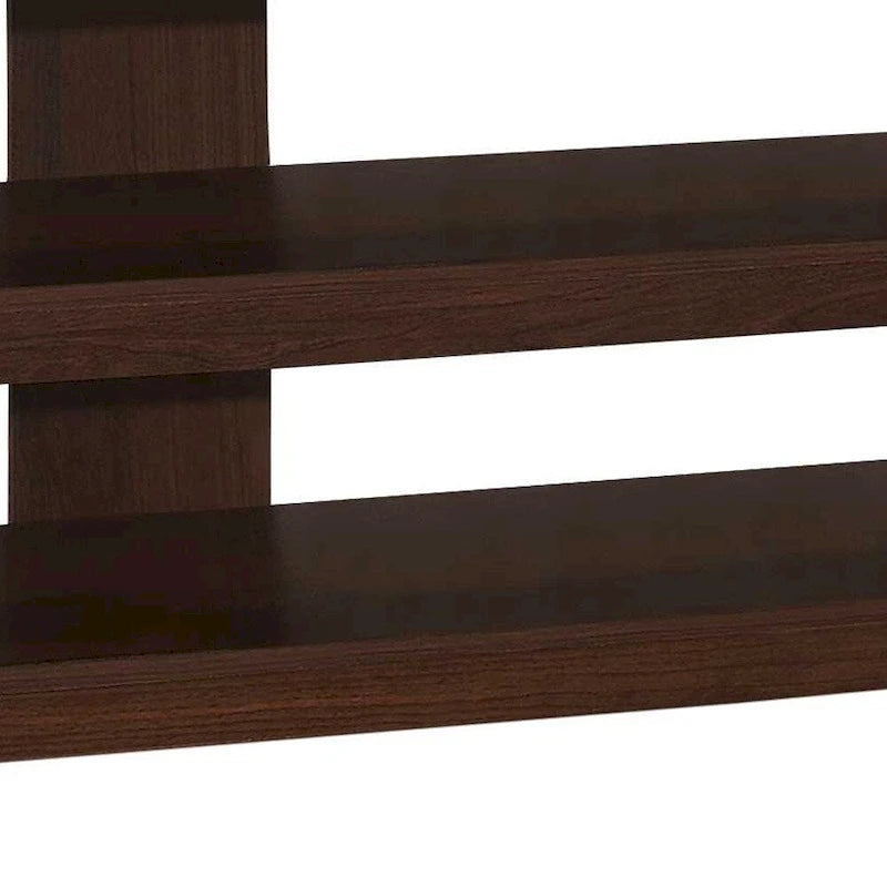 Meuble TV en bois marron foncé de 42 pouces avec étagères ouvertes pour téléviseurs de 55 pouces, console média pour salon - 19.75H x 15.5W x 42L