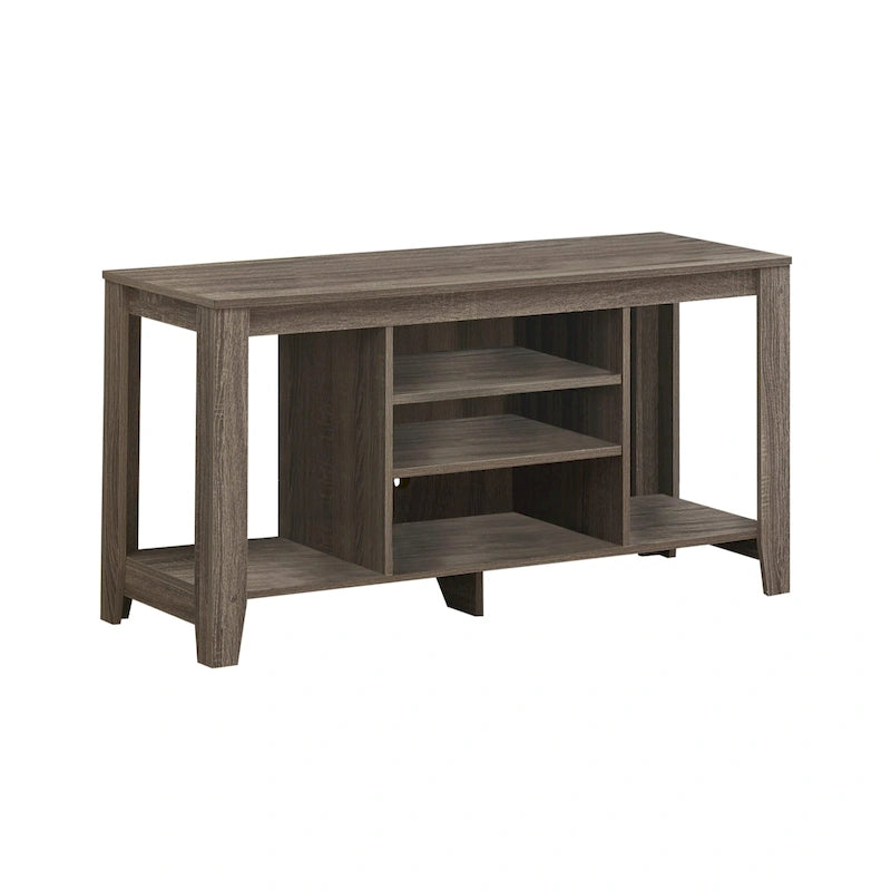Meuble TV contemporain en bois avec rangement ouvert – Meuble de divertissement de 48 pouces pour écrans de 55 pouces – 24,25 H x 17,25 L x 47,75 P