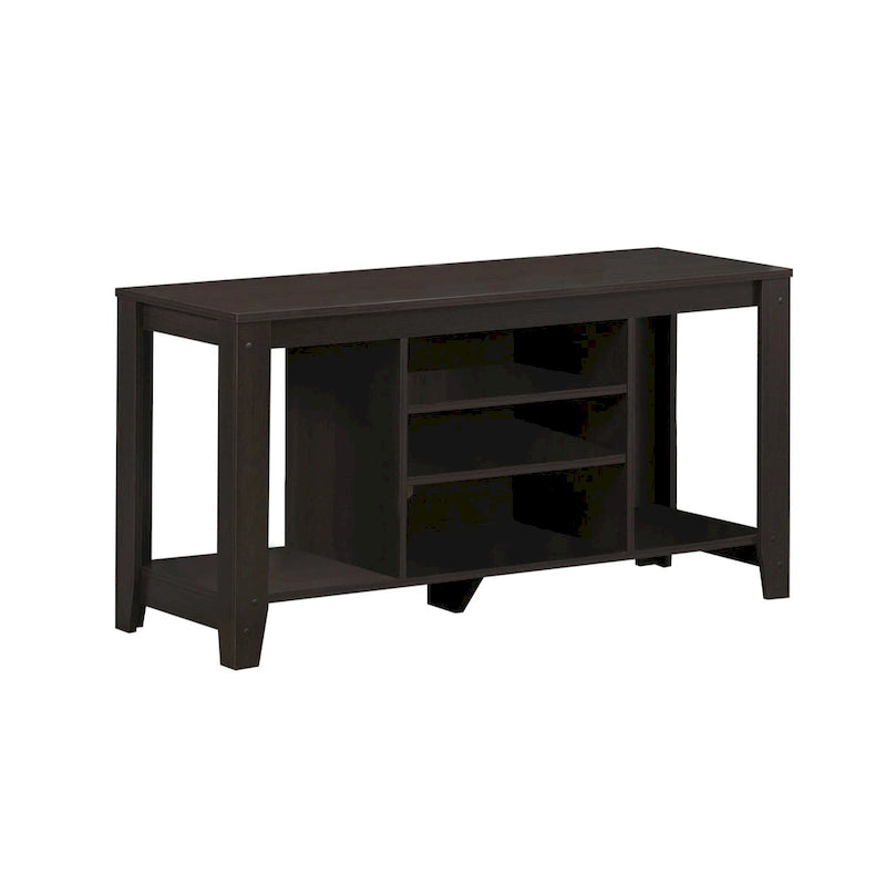 Meuble TV contemporain en bois avec rangement ouvert – Meuble de divertissement de 48 pouces pour écrans de 55 pouces – 24,25 H x 17,25 L x 47,75 P