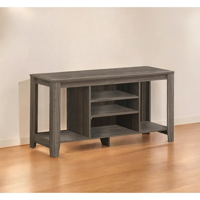 Meuble TV contemporain en bois avec rangement ouvert – Meuble de divertissement de 48 pouces pour écrans de 55 pouces – 24,25 H x 17,25 L x 47,75 P