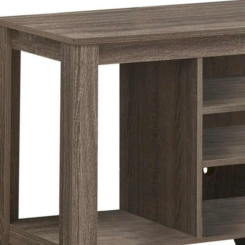 Meuble TV contemporain en bois avec rangement ouvert – Meuble de divertissement de 48 pouces pour écrans de 55 pouces – 24,25 H x 17,25 L x 47,75 P
