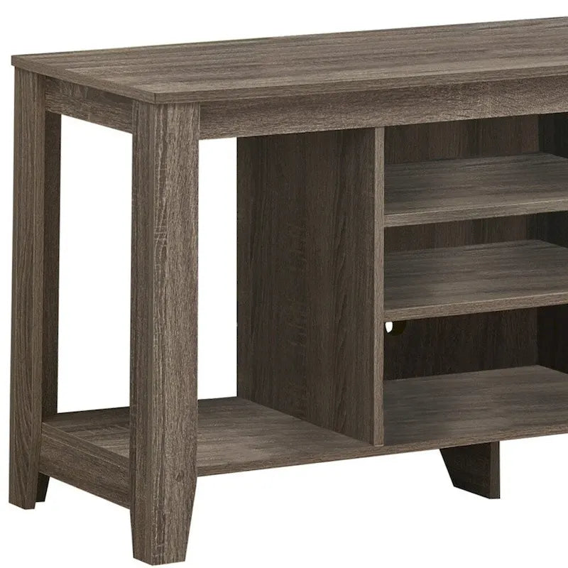 Meuble TV contemporain en bois avec rangement ouvert – Meuble de divertissement de 48 pouces pour écrans de 55 pouces – 24,25 H x 17,25 L x 47,75 P