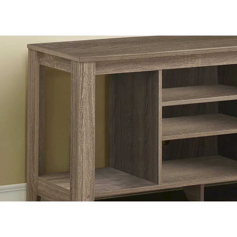 Meuble TV contemporain en bois avec rangement ouvert – Meuble de divertissement de 48 pouces pour écrans de 55 pouces – 24,25 H x 17,25 L x 47,75 P