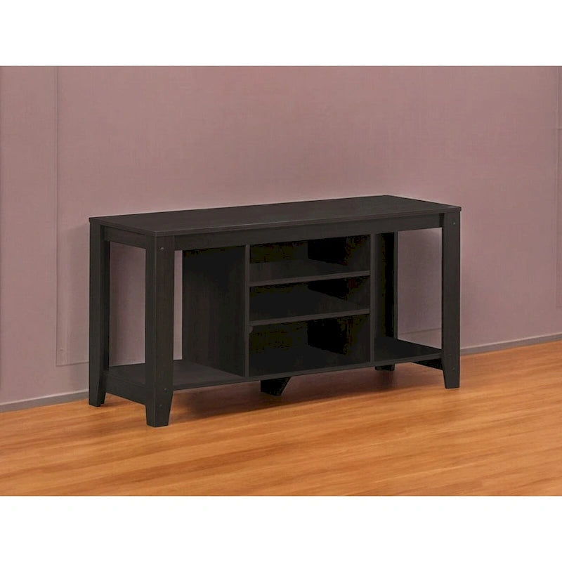 Meuble TV contemporain en bois avec rangement ouvert – Meuble de divertissement de 48 pouces pour écrans de 55 pouces – 24,25 H x 17,25 L x 47,75 P