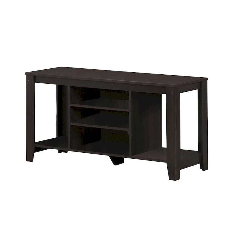 Meuble TV contemporain en bois avec rangement ouvert – Meuble de divertissement de 48 pouces pour écrans de 55 pouces – 24,25 H x 17,25 L x 47,75 P
