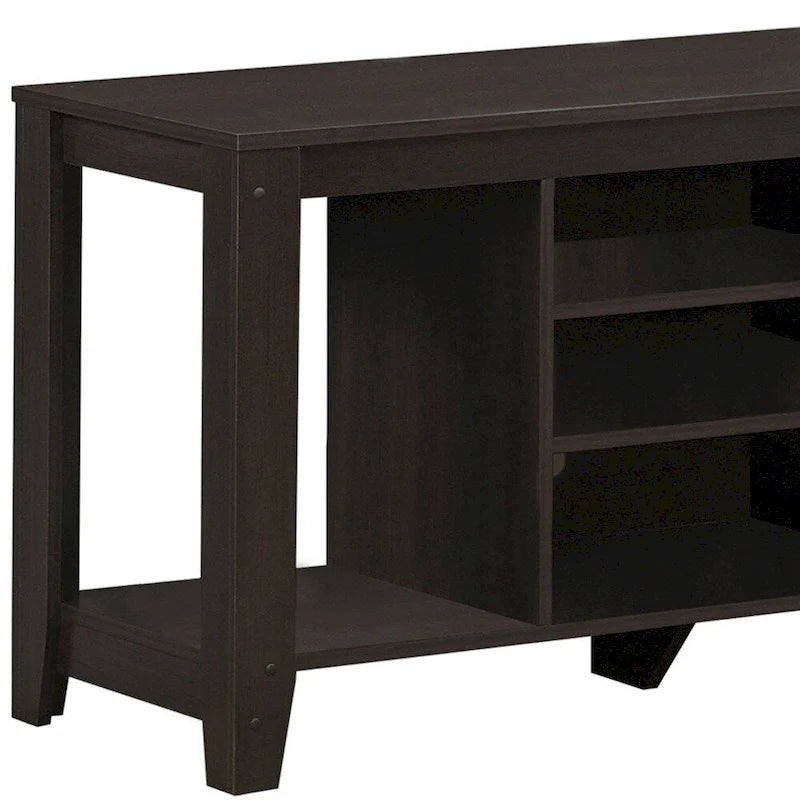 Meuble TV contemporain en bois avec rangement ouvert – Meuble de divertissement de 48 pouces pour écrans de 55 pouces – 24,25 H x 17,25 L x 47,75 P