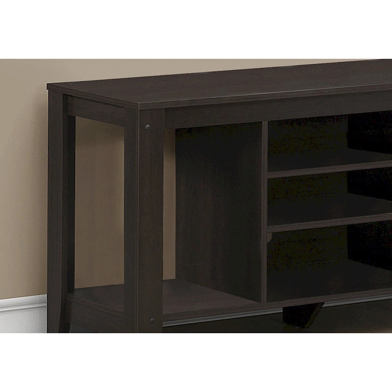 Meuble TV contemporain en bois avec rangement ouvert – Meuble de divertissement de 48 pouces pour écrans de 55 pouces – 24,25 H x 17,25 L x 47,75 P