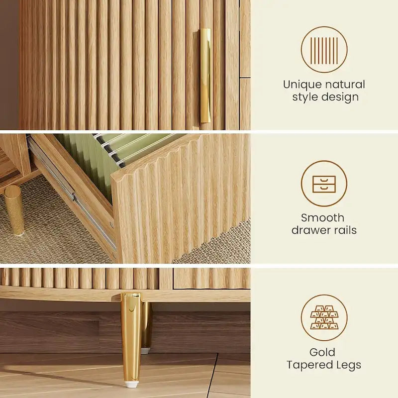 Szafka na dokumenty z 2 szufladami, szafka biurowa z 2 drzwiami do przechowywania