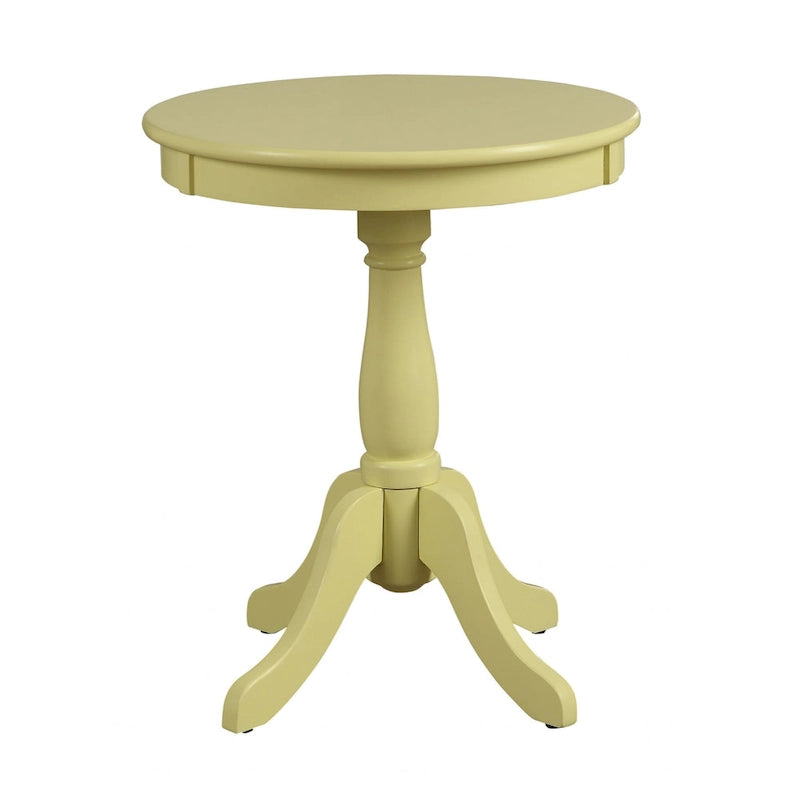 Table d'appoint ou de bout ronde sur pied en bois de 22 po de hauteur avec finition mate pour le salon ou la chambre à coucher - 18L x 18W x 22H