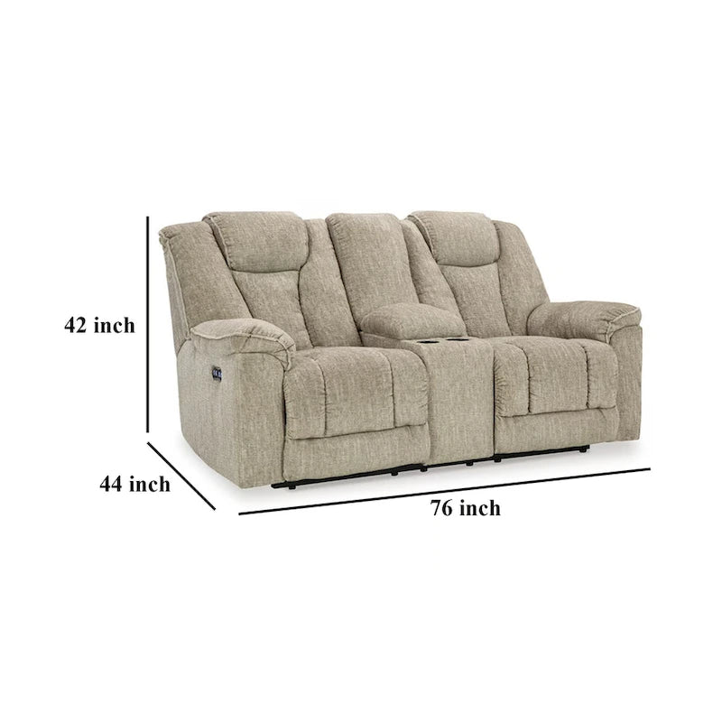 Causeuse inclinable électrique Marsh, appuie-tête réglable LED, beige 76 pouces